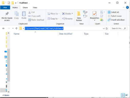 Copy the folder path from the File Explorer address bar